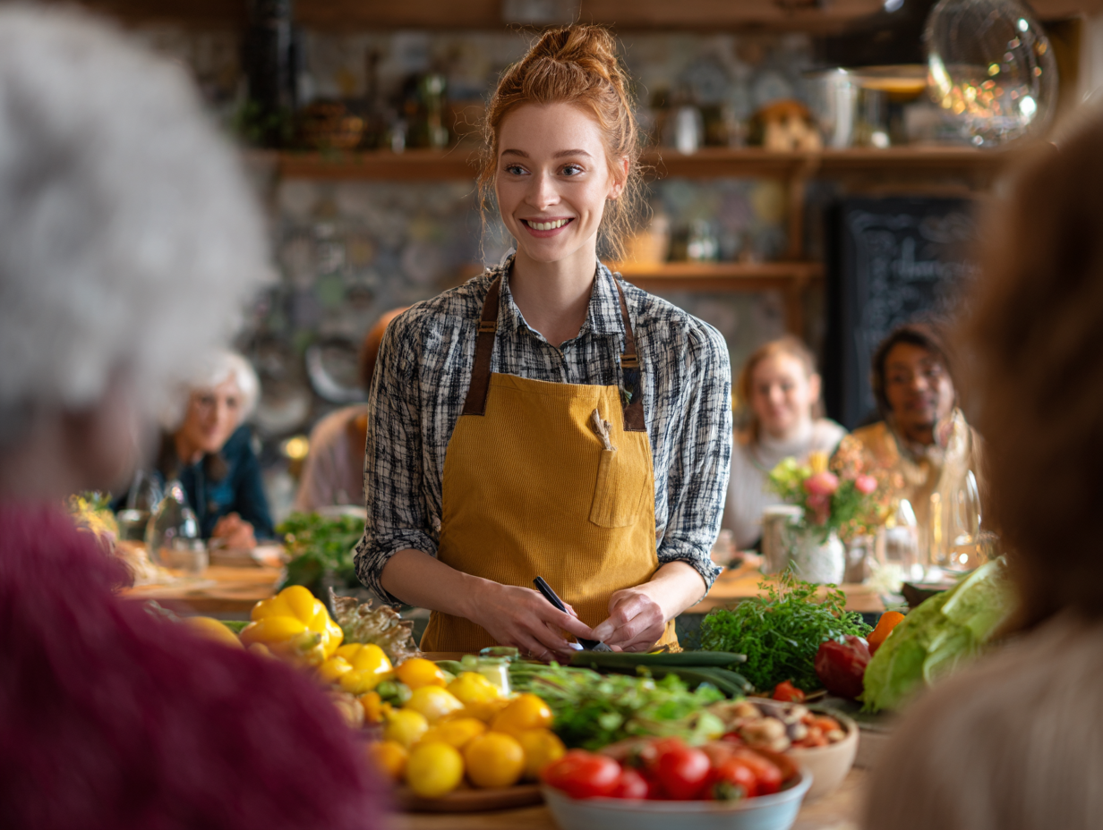 Žena plánuje zdravé jedlá s čerstvými ingredienciami
